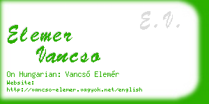 elemer vancso business card
