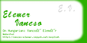 elemer vancso business card